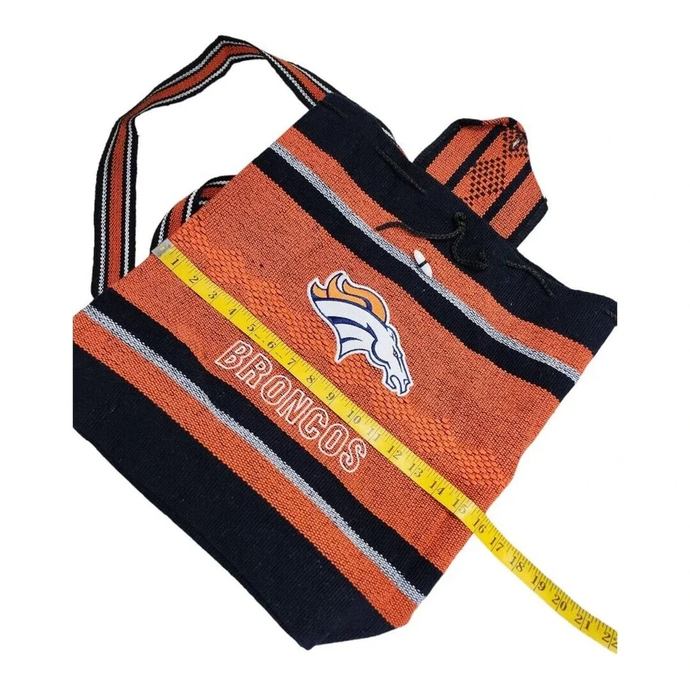 NFL Denver Broncos Backpack Bag Orange Embroidered Logo Beachy‎ Boho Football